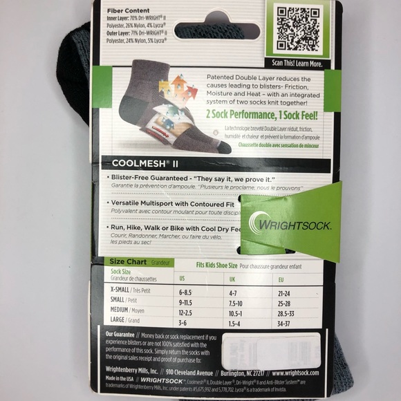 Wrightsock kid’s running socks 2 pairs - Picture 3 of 5